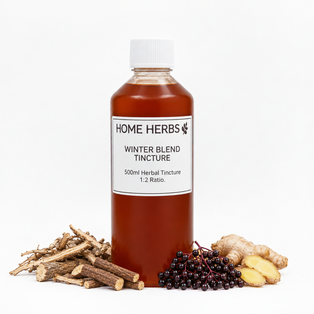 Winter Blend Tincture 500ml, matching Home Herbs Valerian reference at 1024x1024