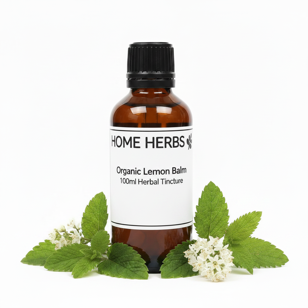 Home Herbs Organic Lemon Balm 100ml Herbal Tincture. 1:2 Ratio